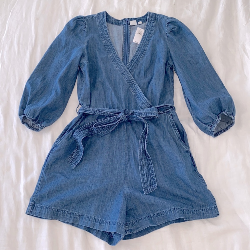 NWT Denim Short Jumpsuit